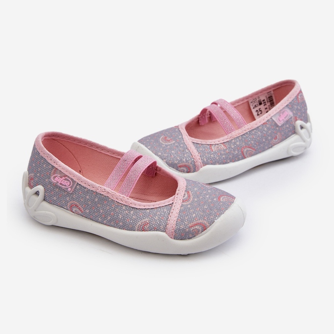 Befado Patterned Ballerina Slippers 116X328 šedá a růžová růžový 2