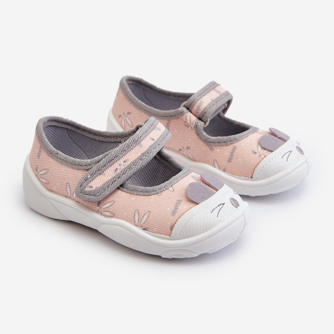 Befado Pantofle Rabbit Balerina 209P036 Broskev pomerančový 1