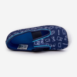 Befado Dětské Pantofle Pantofle Boty 975X182 Navy Blue modrý 1
