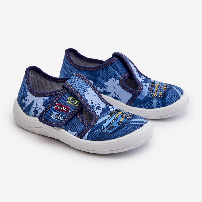 Dětské pantofle na suchý zip Befado 911X022 Modré modrý 1