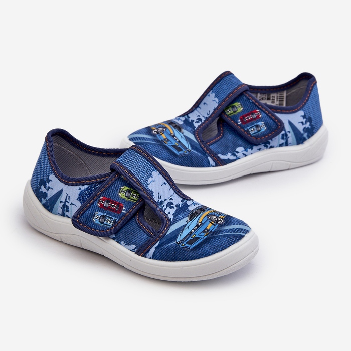 Dětské pantofle na suchý zip Befado 911X022 Modré modrý 2