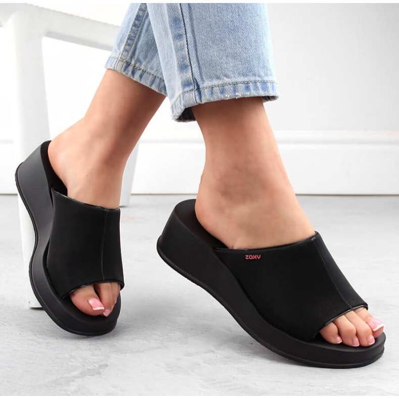 Zaxy vonné sandály na klínku Zaxy W LL285084 INT2006B černá 1