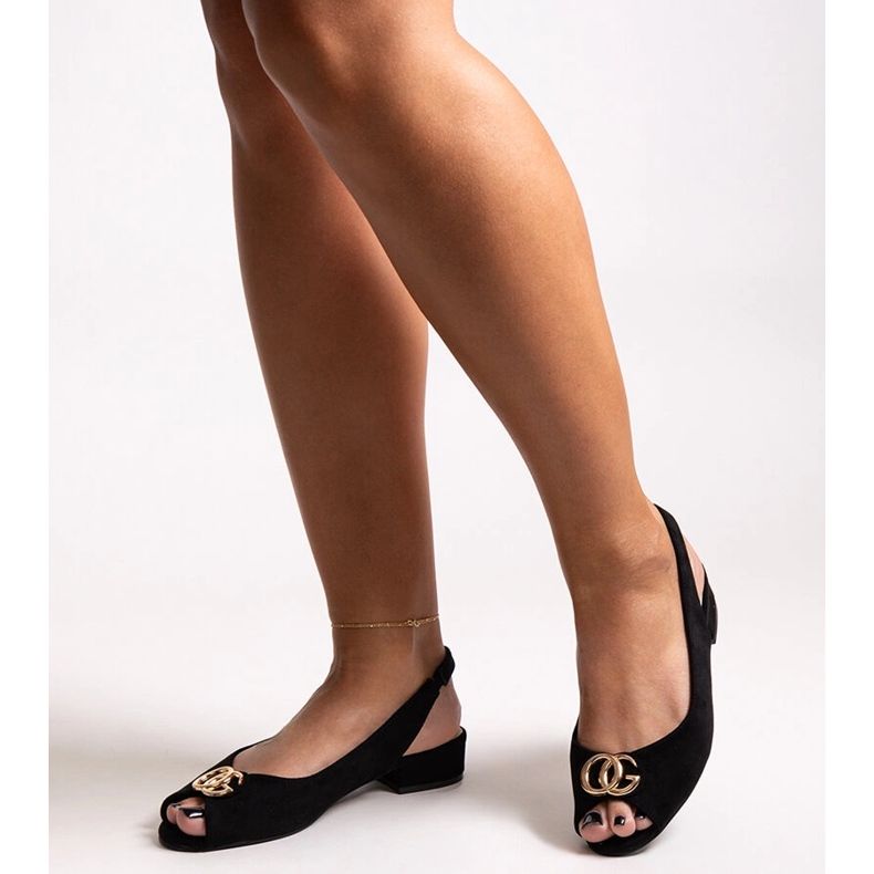 Sandály z kožené stélky Warda černá 1