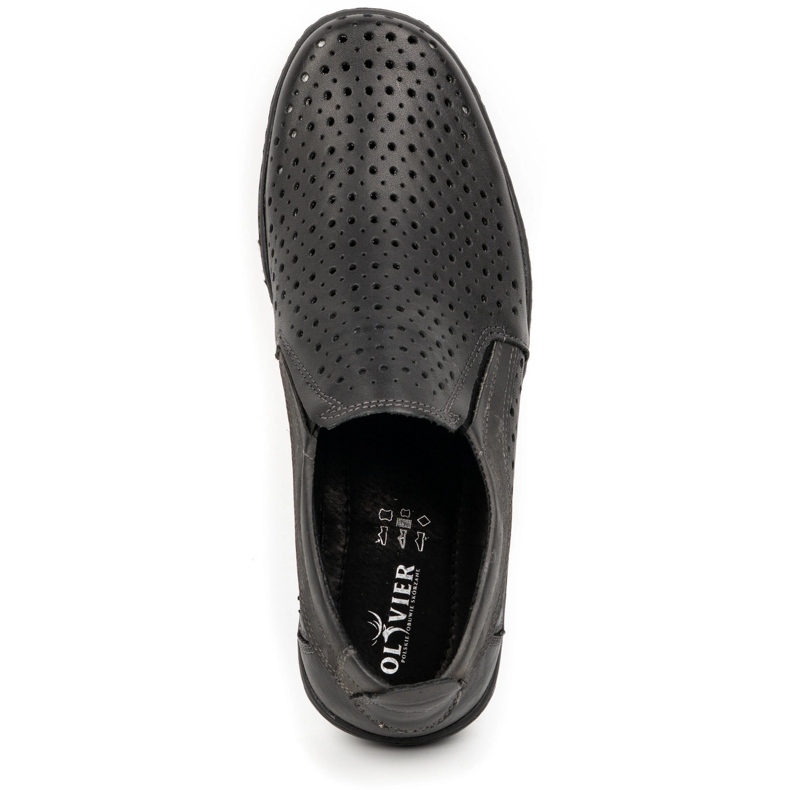 Olivier Prolamované pánské mokasíny na léto 662 černé černá 3