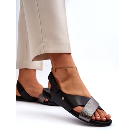 Zazoo 40141 Kožené sandály se suchým zipem, černé černá 4