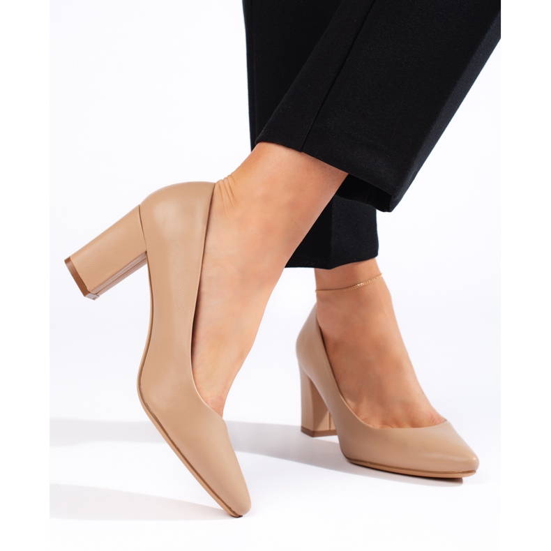 Pohodlné béžové lodičky Sergio Leone béžový 1