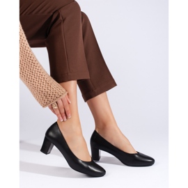 Sergio Leone Elegantní černé dámské lodičky černý 1