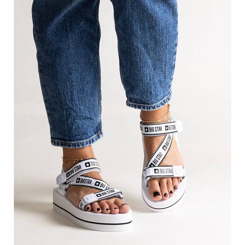 Bílé sandály na platformě Big Star NN274A526 bílý 1