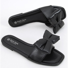 Pantofle Mili Black s mašlí černá 1 Pantofle Mili Black s mašlí černá 1