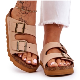 Klasické dámské pantofle Big Star LL274478 Béžová béžový 4