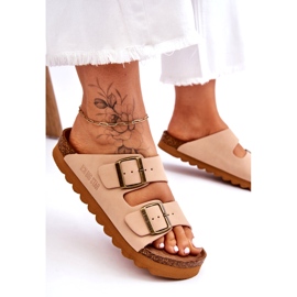 Klasické dámské pantofle Big Star LL274478 Béžová béžový 2