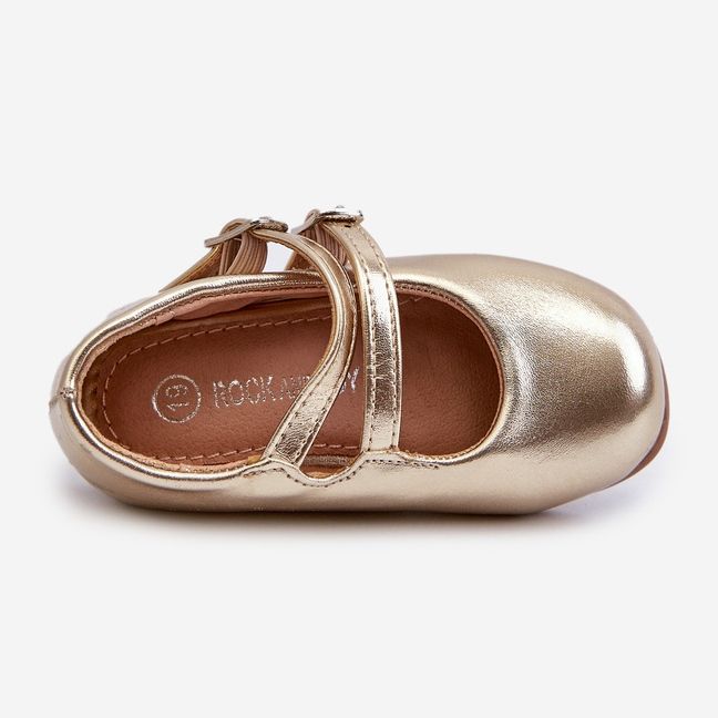 Dětské balerínky se zlatými pásky Margenis 1