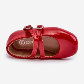Lakované dětské balerínky s červenými pásky Margenis 2