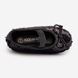 Dětské balerínky zdobené flitry, Black Weries černá 2