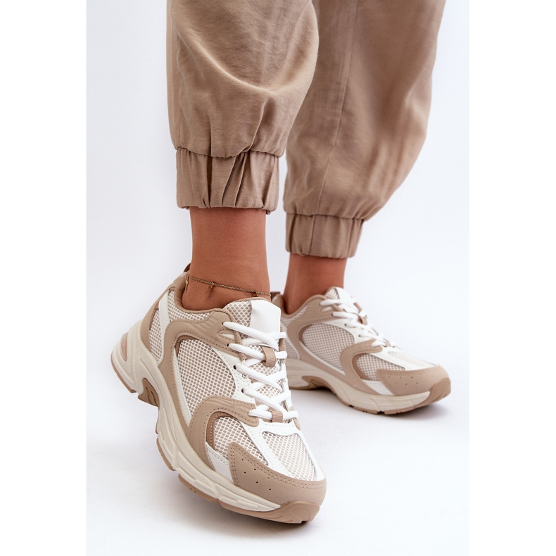 Béžové dámské tenisky sportovní boty Kildia béžový 2