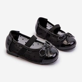 Dětské balerínky s mašlí, Black Jellema černá 1