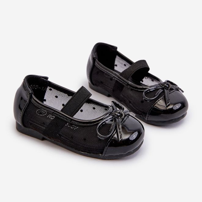 Dětské balerínky s mašlí, Black Jellema černý 1