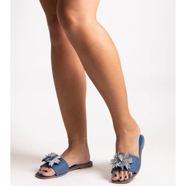 Modré žabky se zirkonovým květem Vendula modrý 1