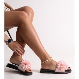 Růžové žabky s květinami od Leviny růžový 1 Růžové žabky s květinami od Leviny růžový 1