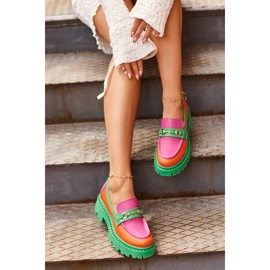 Zazoo 3476 Dámské kožené mokasíny, zelené vícebarevný 2