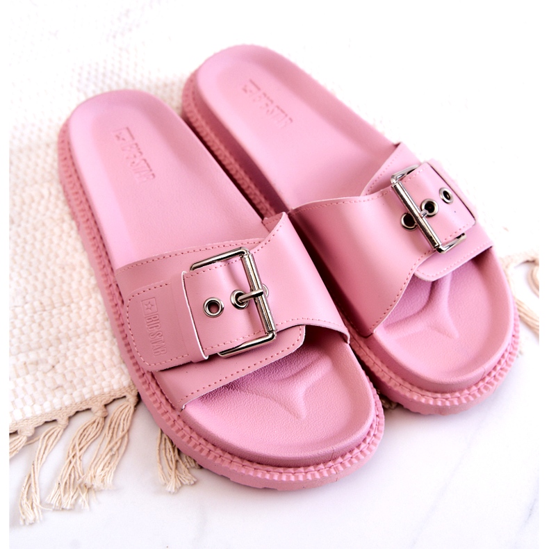 Klasické pantofle s přezkou Big Star JJ274A308 růžové růžový 4