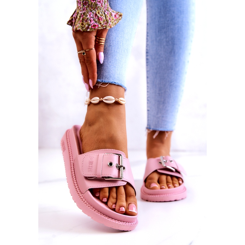 Klasické pantofle s přezkou Big Star JJ274A308 růžové růžový 1