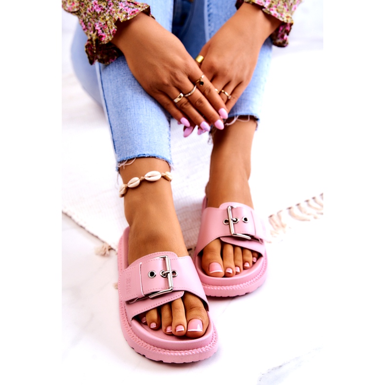 Klasické pantofle s přezkou Big Star JJ274A308 růžové růžový 3