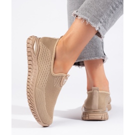 Hnědé textilní dámské tenisky hnědý 1