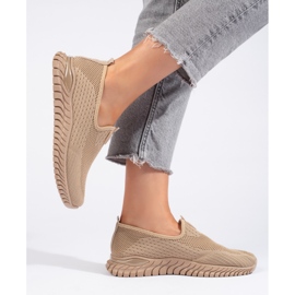 Hnědé textilní dámské tenisky hnědý 2