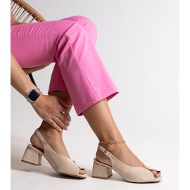 Béžové blokové sandály Ayat béžový 1