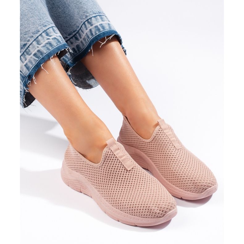 Růžové textilní tenisky růžový 1