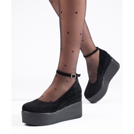 Černé lodičky na klínku černý 1