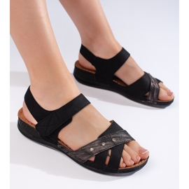 Světle modré dámské sandály na platformě modrý 1