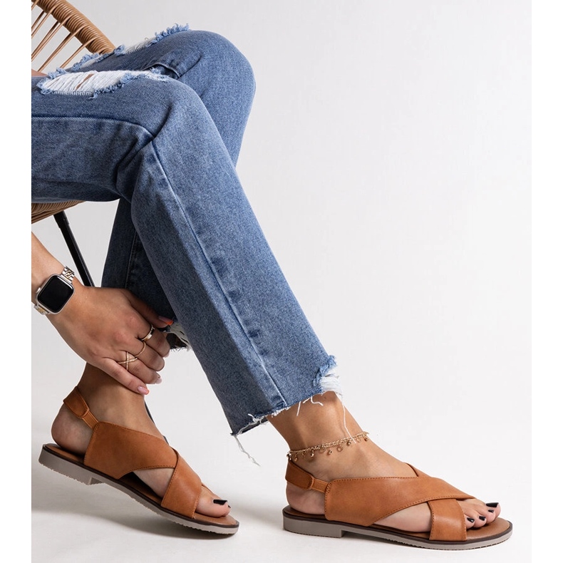 Karamelové ploché sandály Duenna hnědý 1