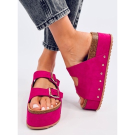 Korkové pantofle Galzai Fuchsia na platformě růžový 1