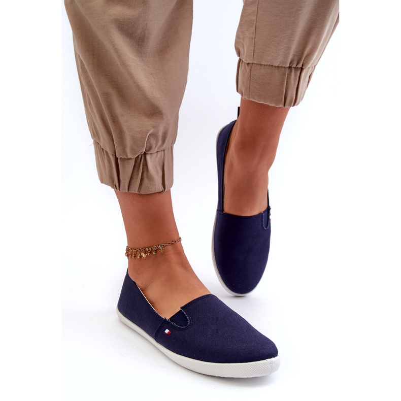 News Tenisky Slip-on Dámské námořnictvo modré 24TX02-7655 tenisky modrý 2