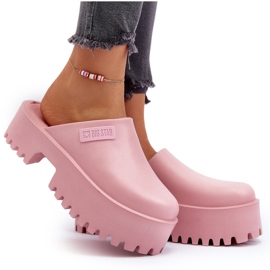 Dámské žabky na masivní podrážce Big Star NN274020 Růžové růžový 5