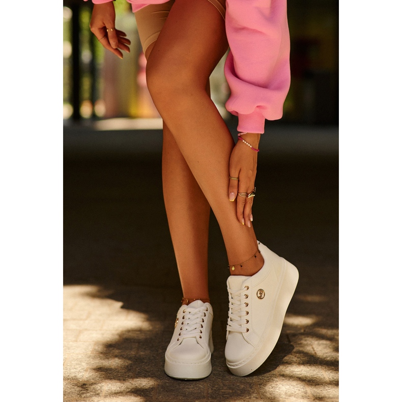 Dámské nízké tenisky na platformě bílé Telirra bílý 2