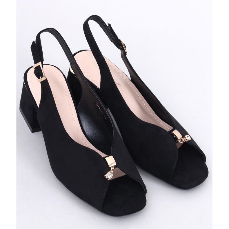 Floris Black sandály na vysokém podpatku černá 1