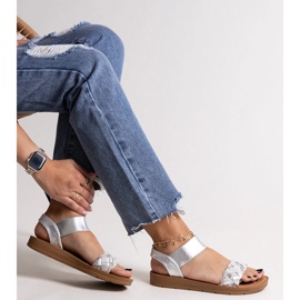 Stříbrné sandály Aldona stříbrný 1