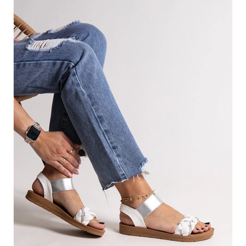 Bílé sandály Aldona bílý 1