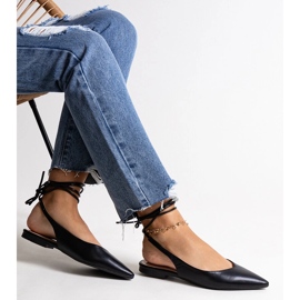 Zavazované černé balerínky z eko kůže Batra černá 1