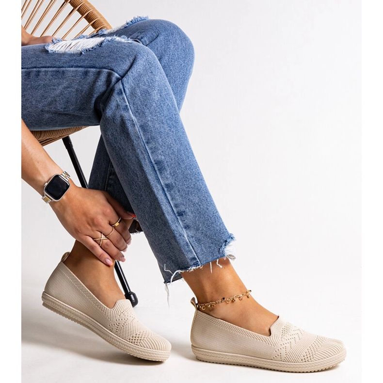 Nazouvací tenisky z béžové látky Shadhi béžový 1