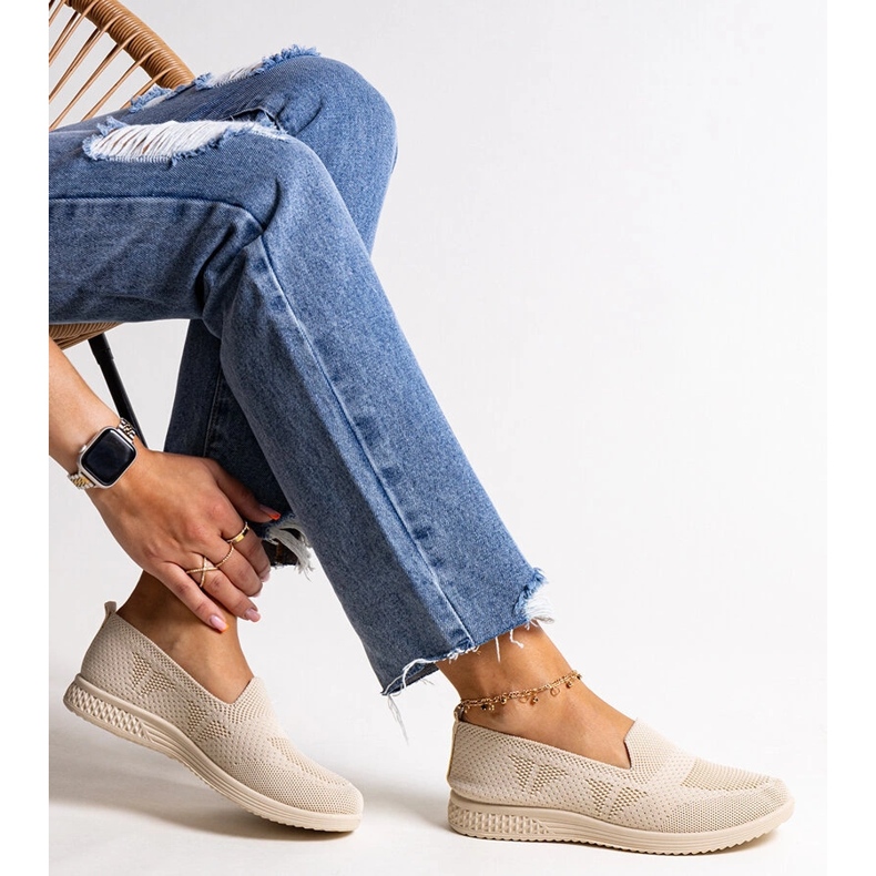 Beige Abadly slip-on tenisky béžový 1