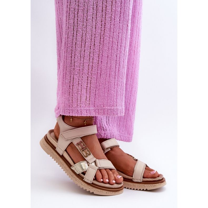 Zazoo 50103 Dámské kožené sandály na platformě, béžová béžový 1 Zazoo 50103 Dámské kožené sandály na platformě, béžová béžový 1