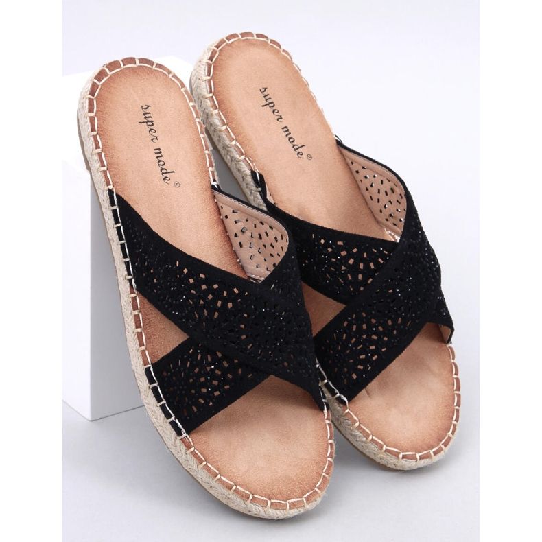 Dámské espadrilkové žabky Bakou Black černá 1 Dámské espadrilkové žabky Bakou Black černá 1