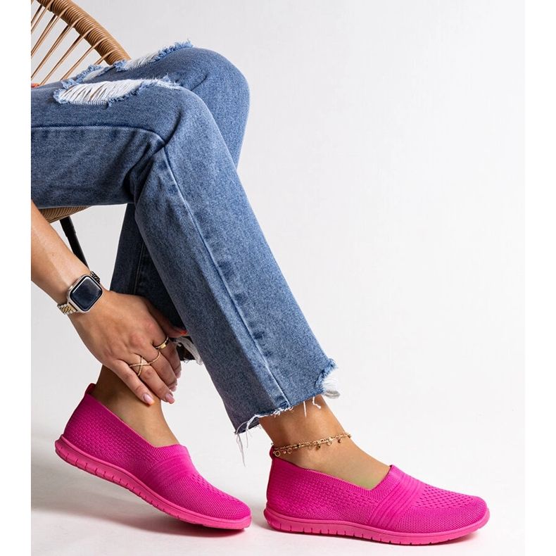 Tmavě růžové nazouvací tenisky Shalha růžový 1