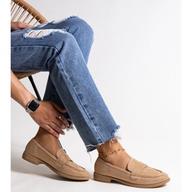 Hnědé mokasíny s kamínky od Mogha béžový 1