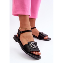 Dámské sandály s ozdobou S.Barski KV27-045 Černá černý 2