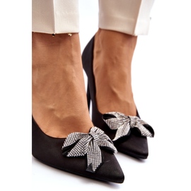 Sweet Shoes Černé Fairine vysoké podpatky s mašlí 5